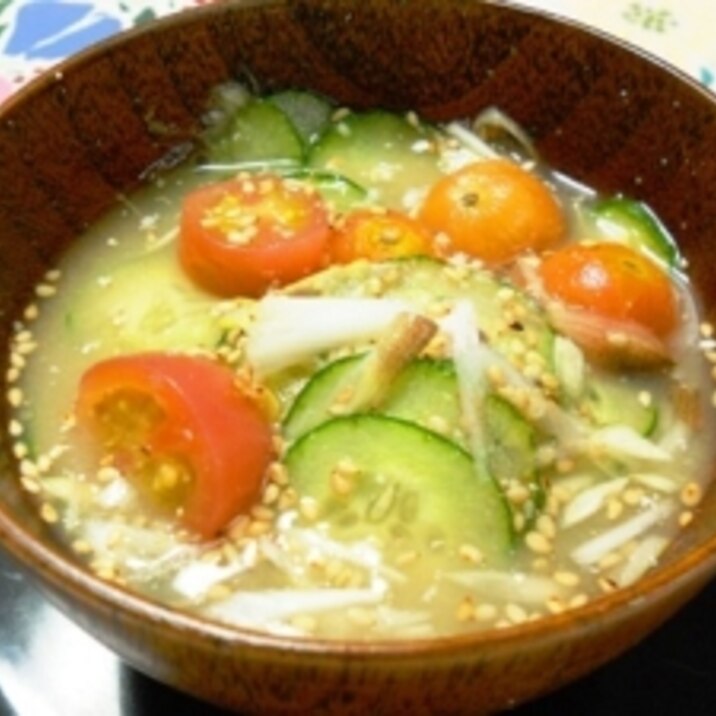 夏野菜で冷汁